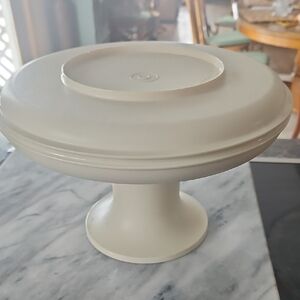 Cream Pedestal Cake Stand Vintage Tupperware 80s